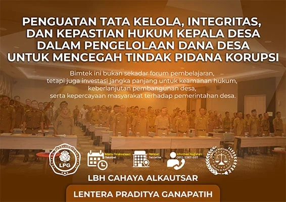 Maraknya Kepala Desa Terjerat Hukum, Bimtek Penguatan Tata Kelola Dana Desa Jadi Kebutuhan Mendesak